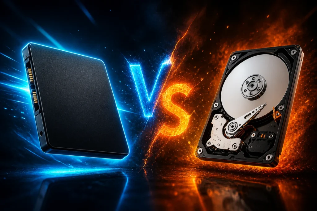 hdd vs ssd olarak hazırlanmış versus niyetli görsel